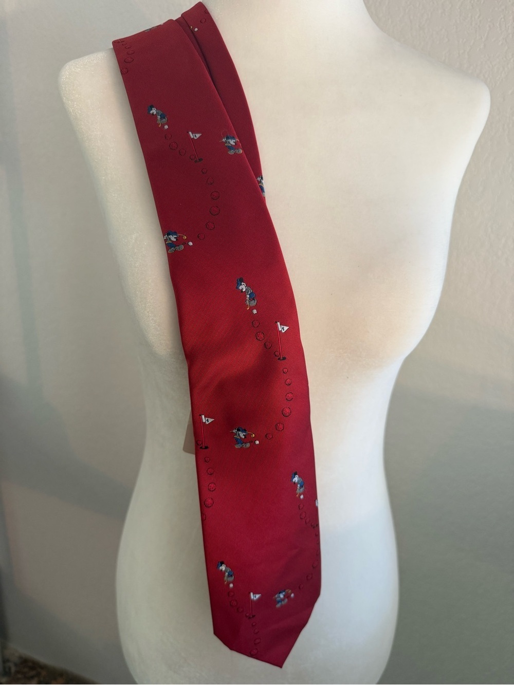Vintage Disney Red Tie with Mickey Pattern